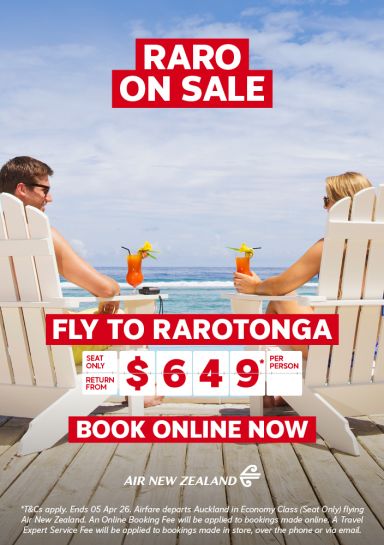 Raro on sale seat only return from $649*pp