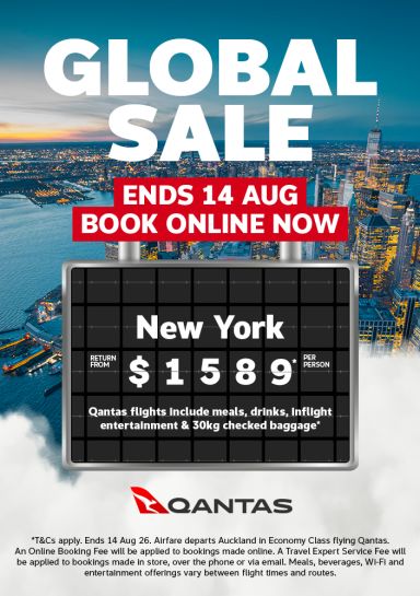 Fly to NYC return with Qantas from $1589*pp
