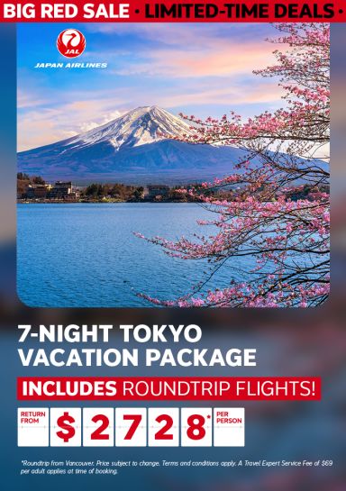 7-night Tokyo vacation package - includes roundtrip flights from Vancouver with Japan Airlines - return from $2728* per person