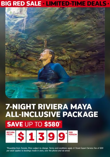 7-night Riviera Maya all-inclusive Transat package - Save up to $580* - return from Toronto from $1399* per person