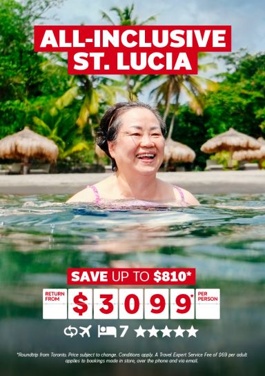 All-inclusive ACV - St. Lucia save up to $810* return from $3099* per person