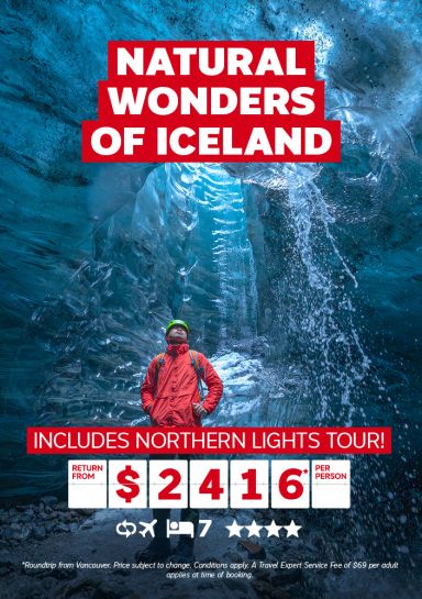 Wonders of Iceland - Includes Northern Lights tour return from $2416* per person
