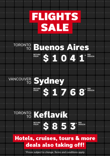 Weekly Flight Offers September 28-October 5