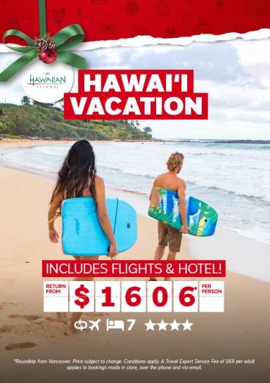 Hawaii Vacation - includes flights & hotel return from $1606* per person