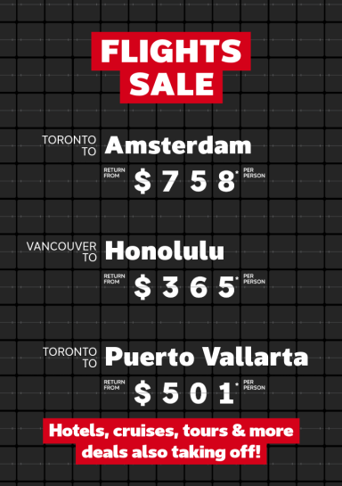 Flights Sale, Feb 9-16