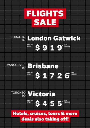 Flights Sale - Apr 6-13
