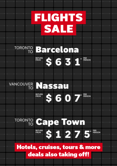 Flights Sale - Dec 8-15