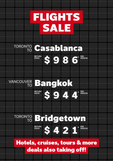 Flights Sale | Mar 9-16, 2026