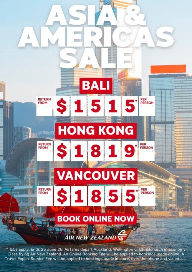 Air NZ Asia & North America on sale