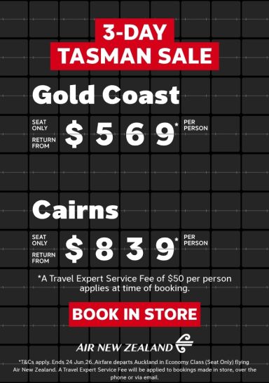 NZ 3-Day Tasman Sale 