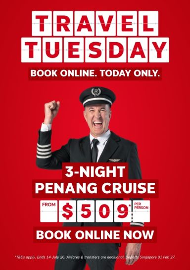 Travel Tuesday 3-night Penang Cruise from $509*pp