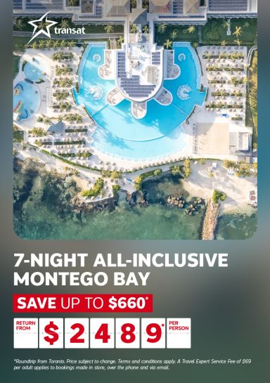 7-night all-inclusive Montego Bay vacation with Transat - Save up to $660* return from Toronto from $2489* per person