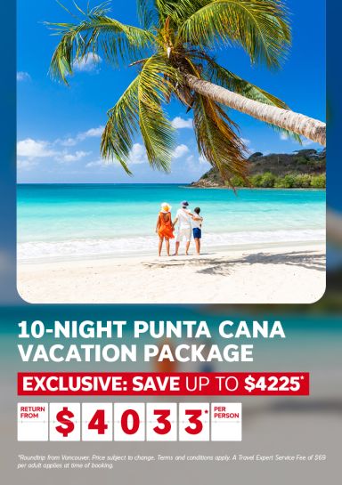 10-night Punta Cana Vacation Package - Exclusive: Save up to $4225* Return from Vancouver from $4033* per person