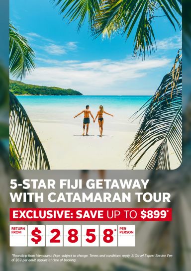 5-star Fiji getaway with catamaran tour - Exclusive save up to $899* return from Vancouver from $2858* per person