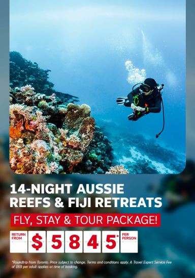 14-night Aussie reefs & Fiji retreats - fly, stay and tour package. Return from Toronto from $5845* per person