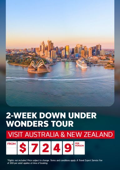 2-week Down Under wonders tour - visit Australia & New Zealand from $7249* per person