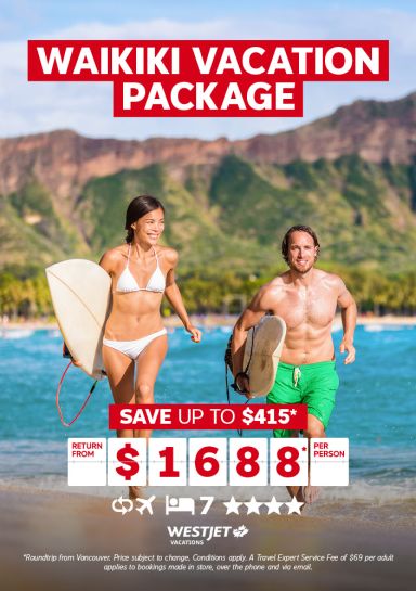 7-night Waikiki Vacation with WestJet Vacations - Save up to $415* return from $1688* per person