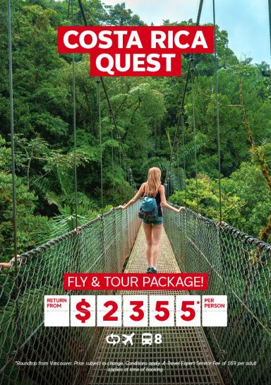 Costa Rica Quest - 8-night Fly & Tour Package! Return from $2355* per person
