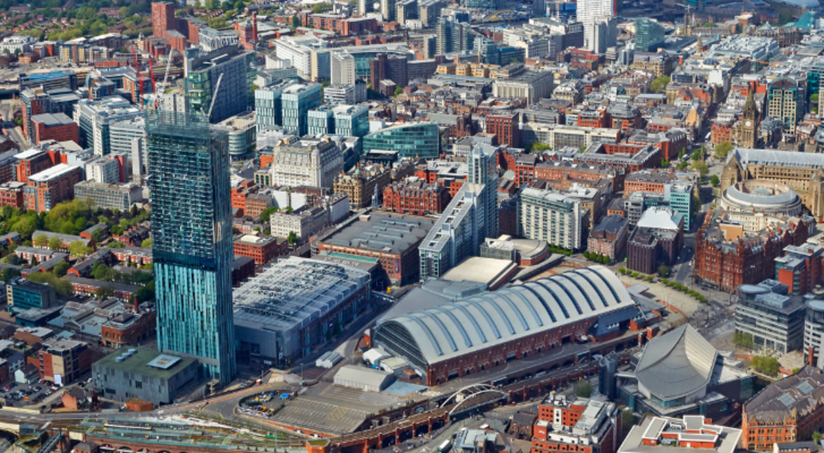 Aerial view of Manchester city 