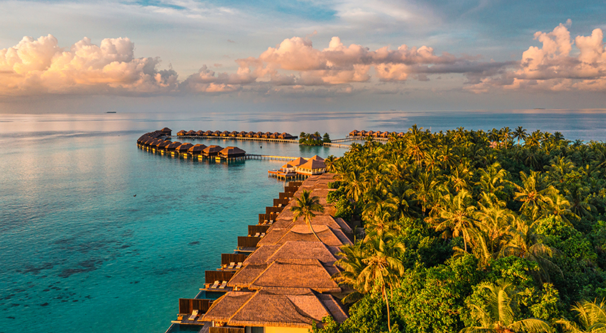 Overwater bungalows in the Maldives