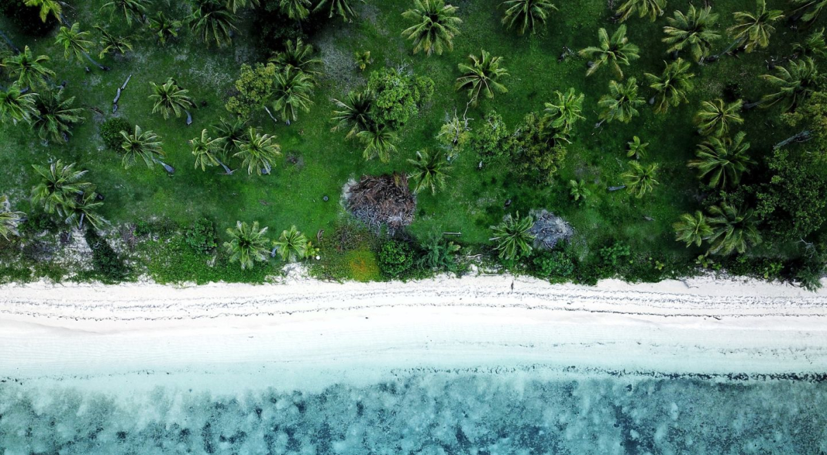 View of a Fiji beach from above