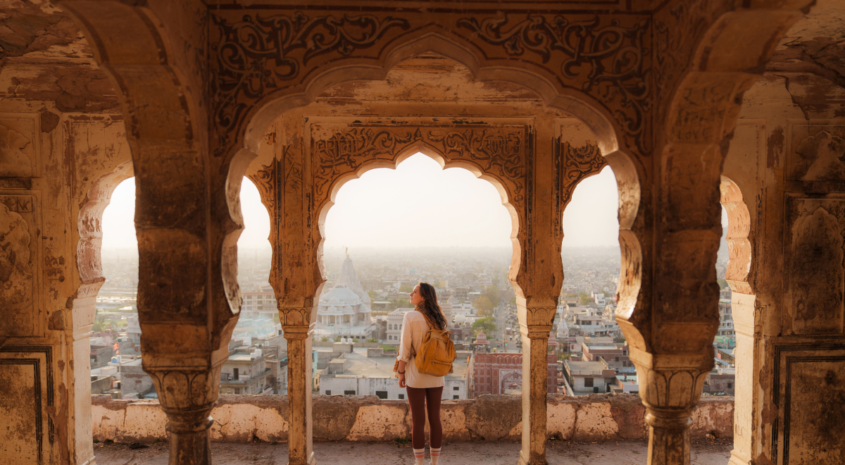 Woman looking out across Jaipur