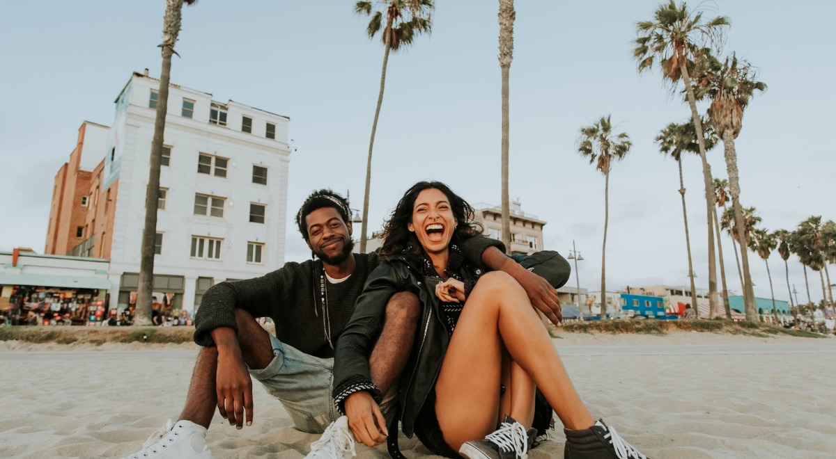 Young couple at Venice Beach, Los Angeles