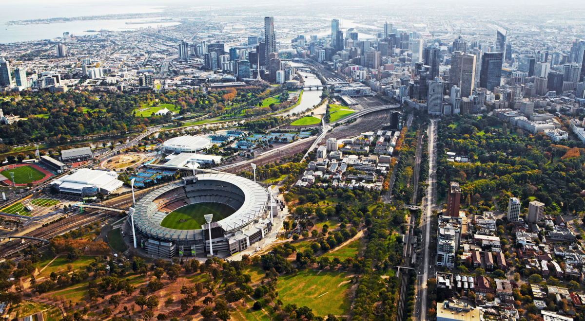 View over Melbourne at dusk