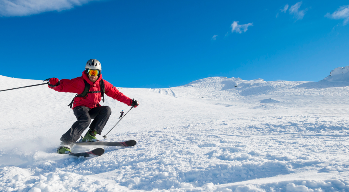 A skier cuts up the slopes of Cardrona ski field