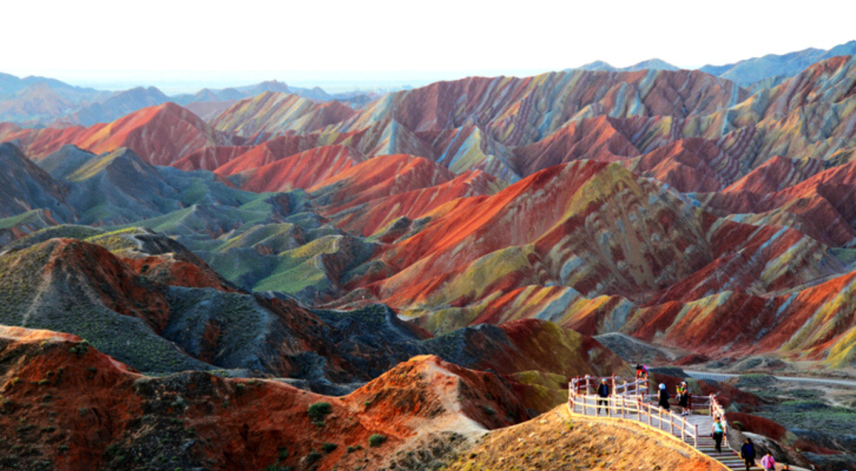 Colourful patterns on the Zhangye landform, China.