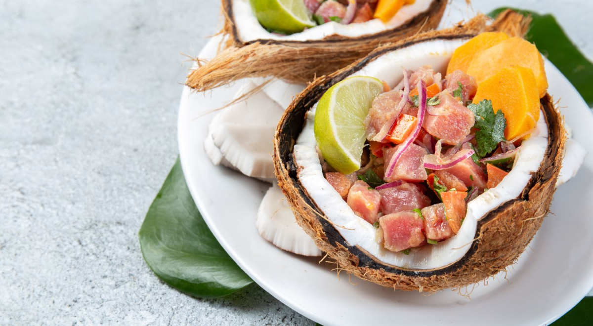 Ceviche coconut dish 