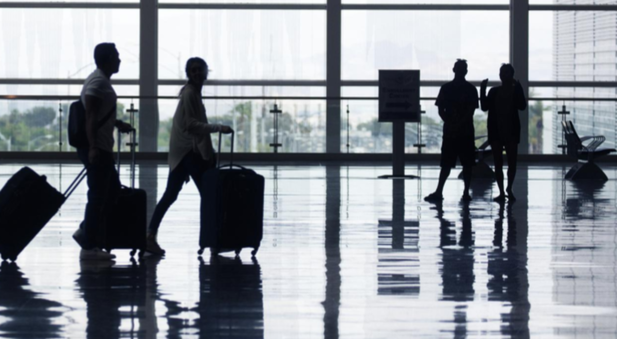 people who are carrying luggage walking around in airport