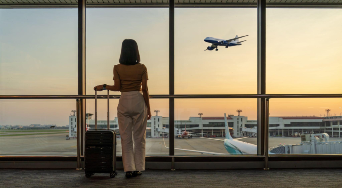 Business Woman At Airport Corporate Travel