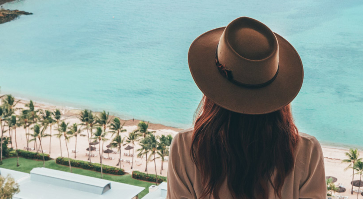 Woman admiring the ocean view at Hamilton Island