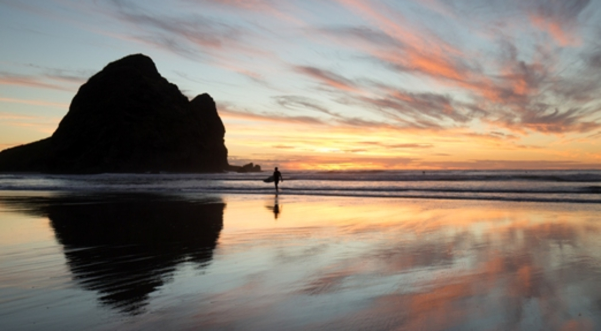 Sunset view of the beach