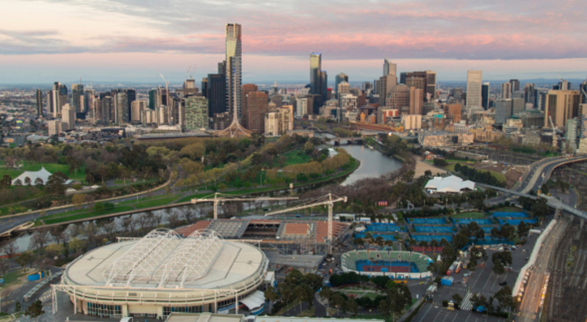 Landscape of skyscrapers the can be seen at Melbourne