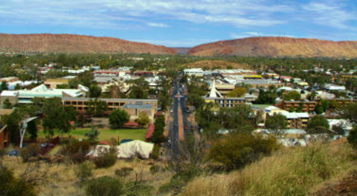 Small town near mountains