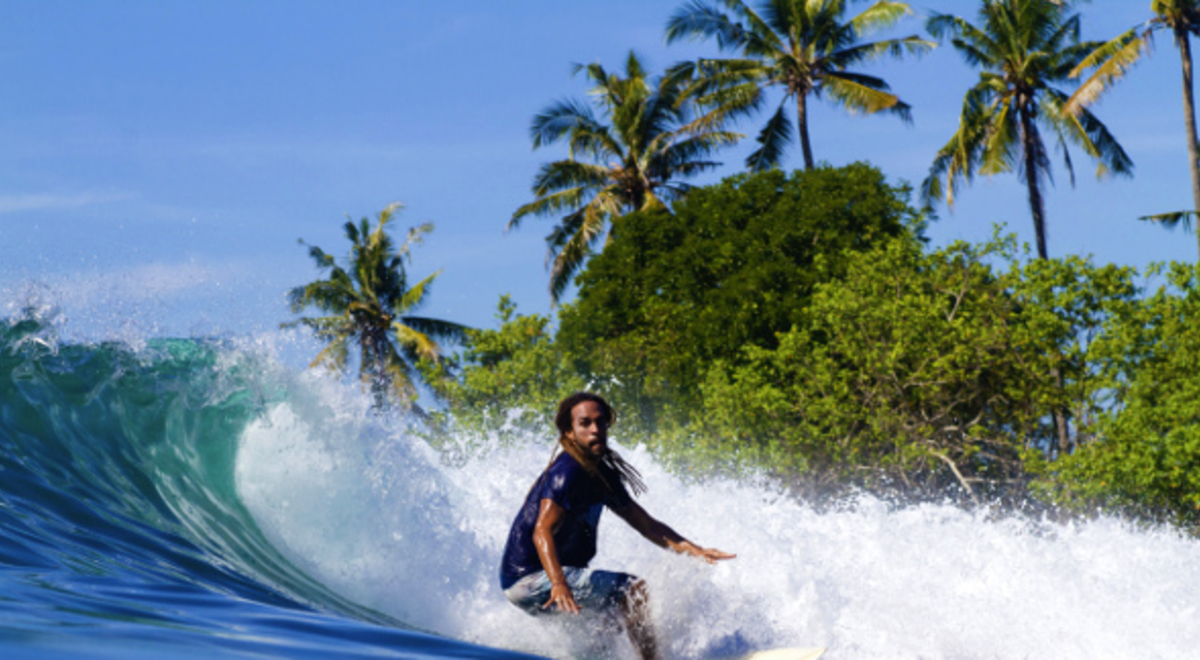 Surfer enjoying waves in the ocean