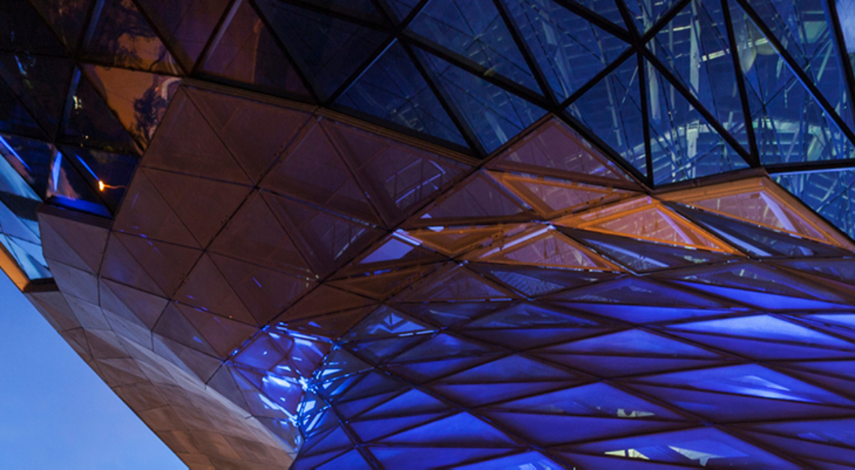 BMW Museum and Welt at night