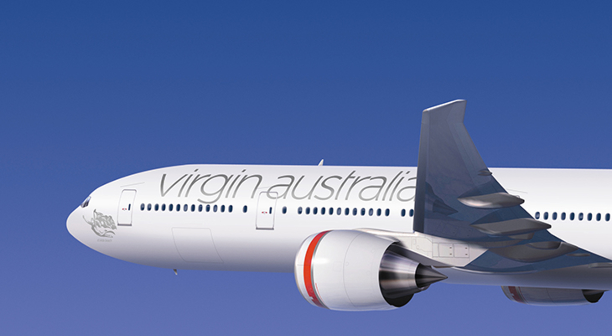 Virgin Australia plane flying in the sky