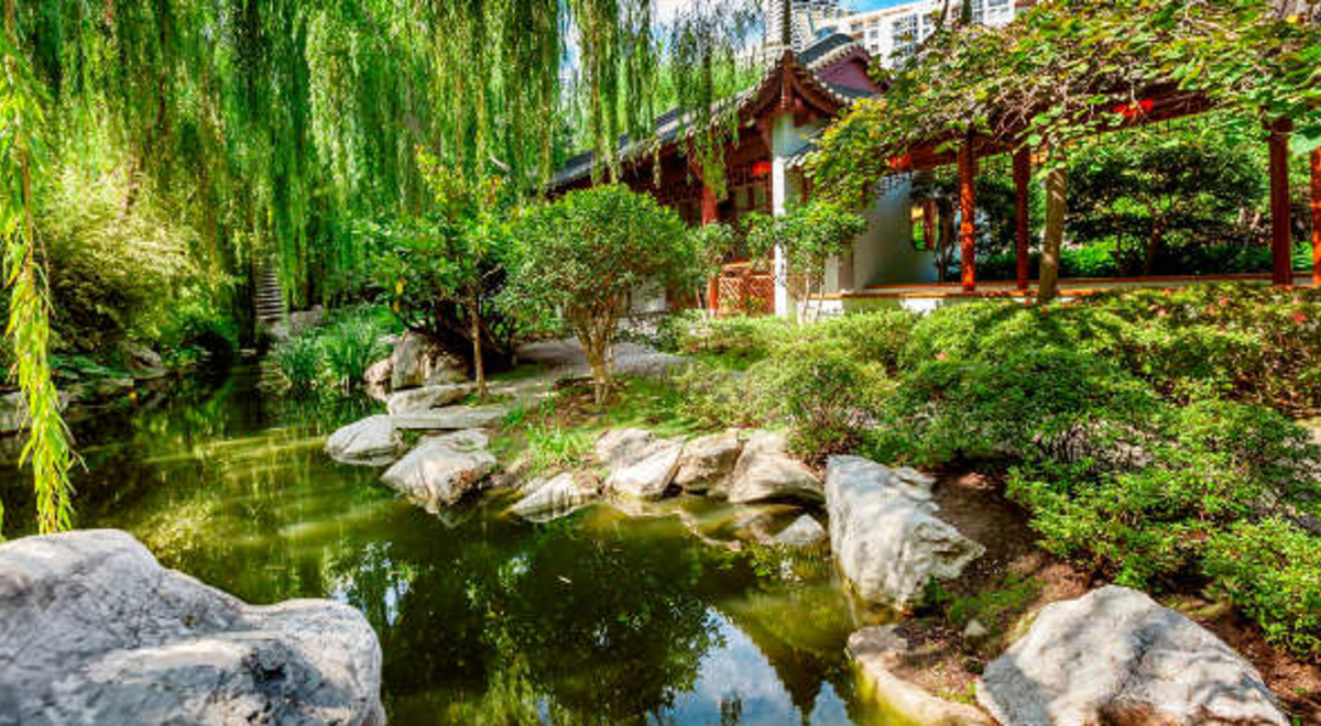 Beautiful greeneries of the Chinese Garden of Friendship in Sydney