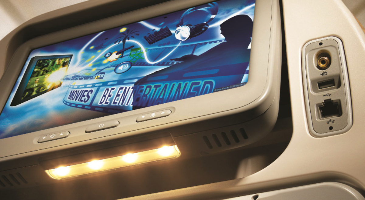 Multi-functional screen attached behind a passenger seat