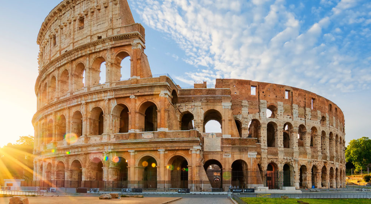 Creative shot of the colosseum 