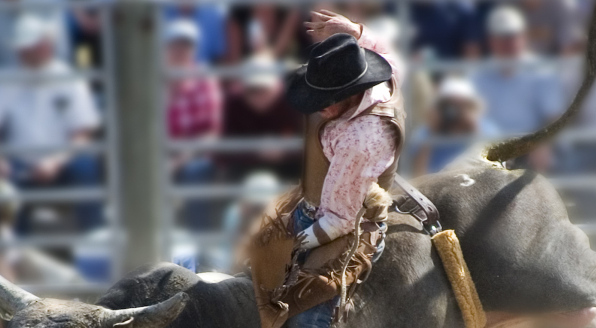 Cowboy riding a bull