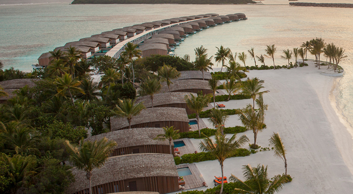 Aerial view of the Club Med Maldives 