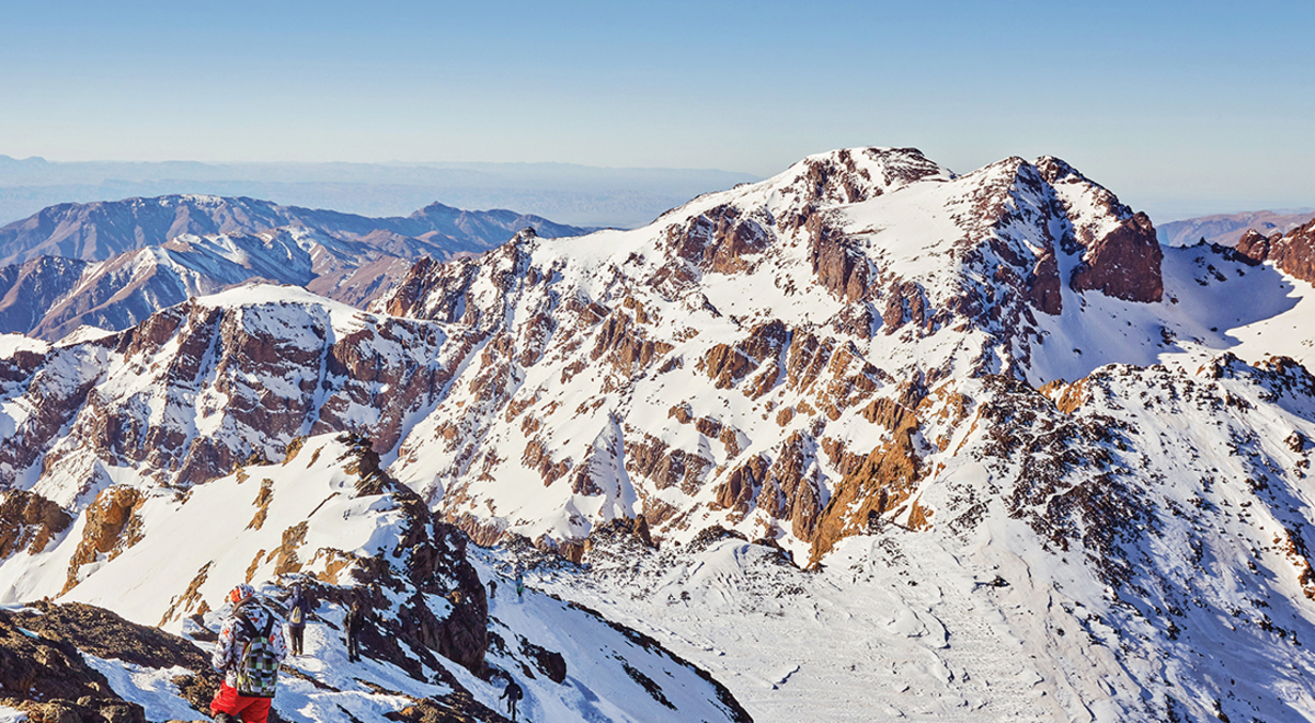 snow capped mountains