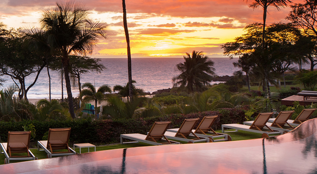 Hawaii beach at sunset
