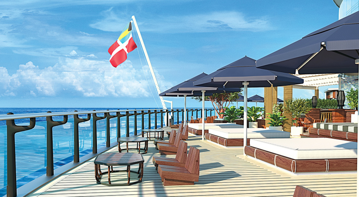 Lounge area of Virgin Voyages' Scarlet Lady
