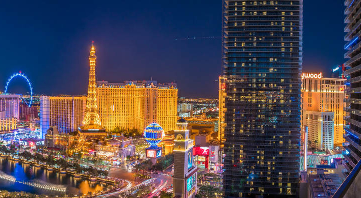 Aerial shot of las vegas nevada