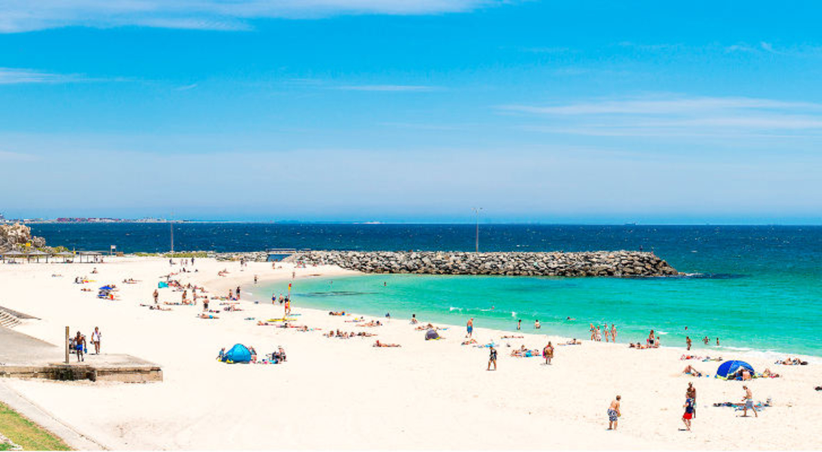 White sand beach and blue water 